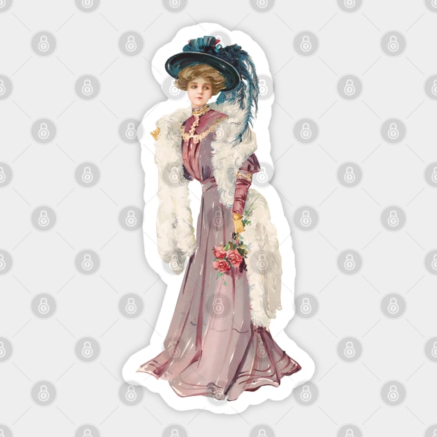 Edwardian society lady - Purple Sticker by chmdance